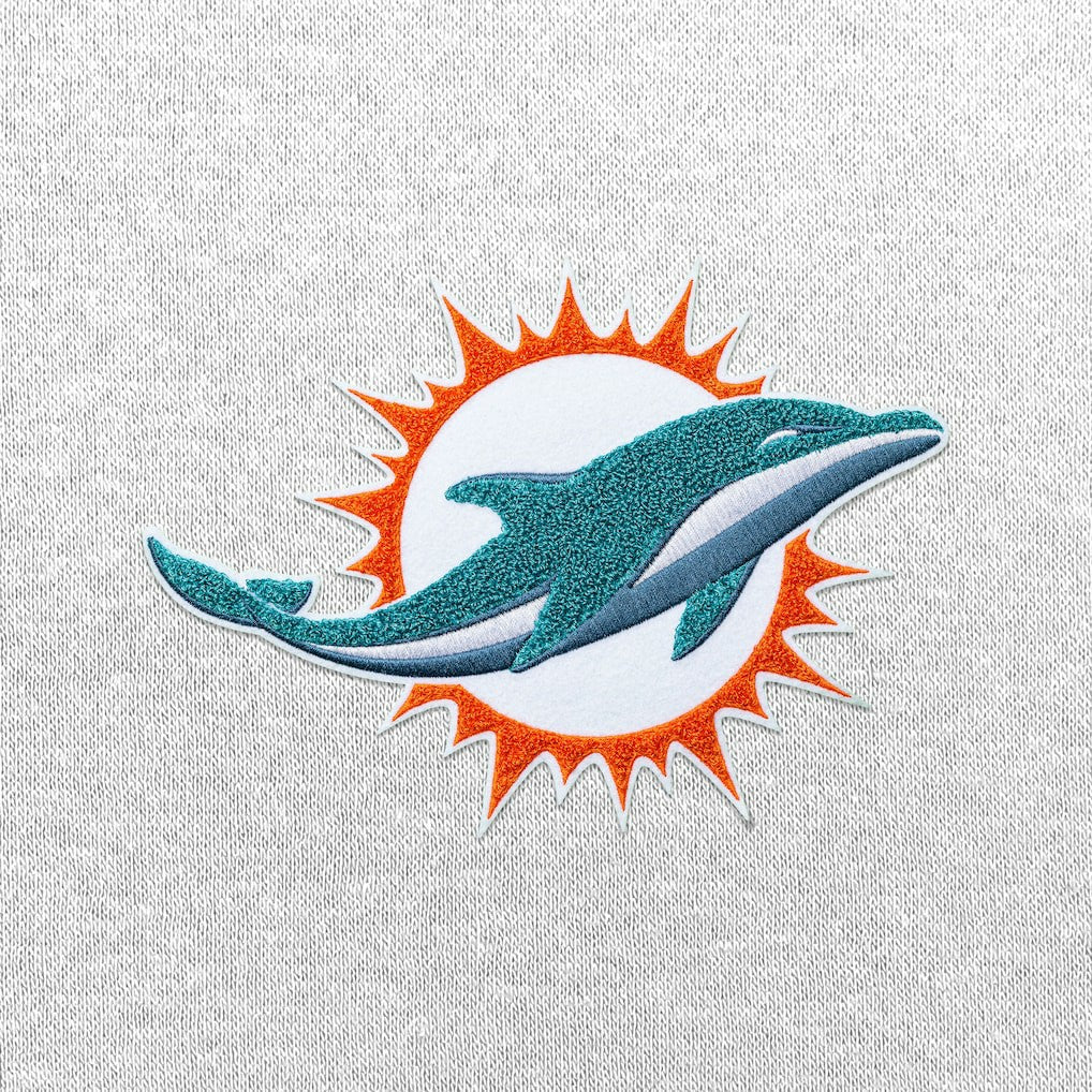 Miami Dolphins Antigua Victory Chenille Pullover Hoodie - White Hoodies