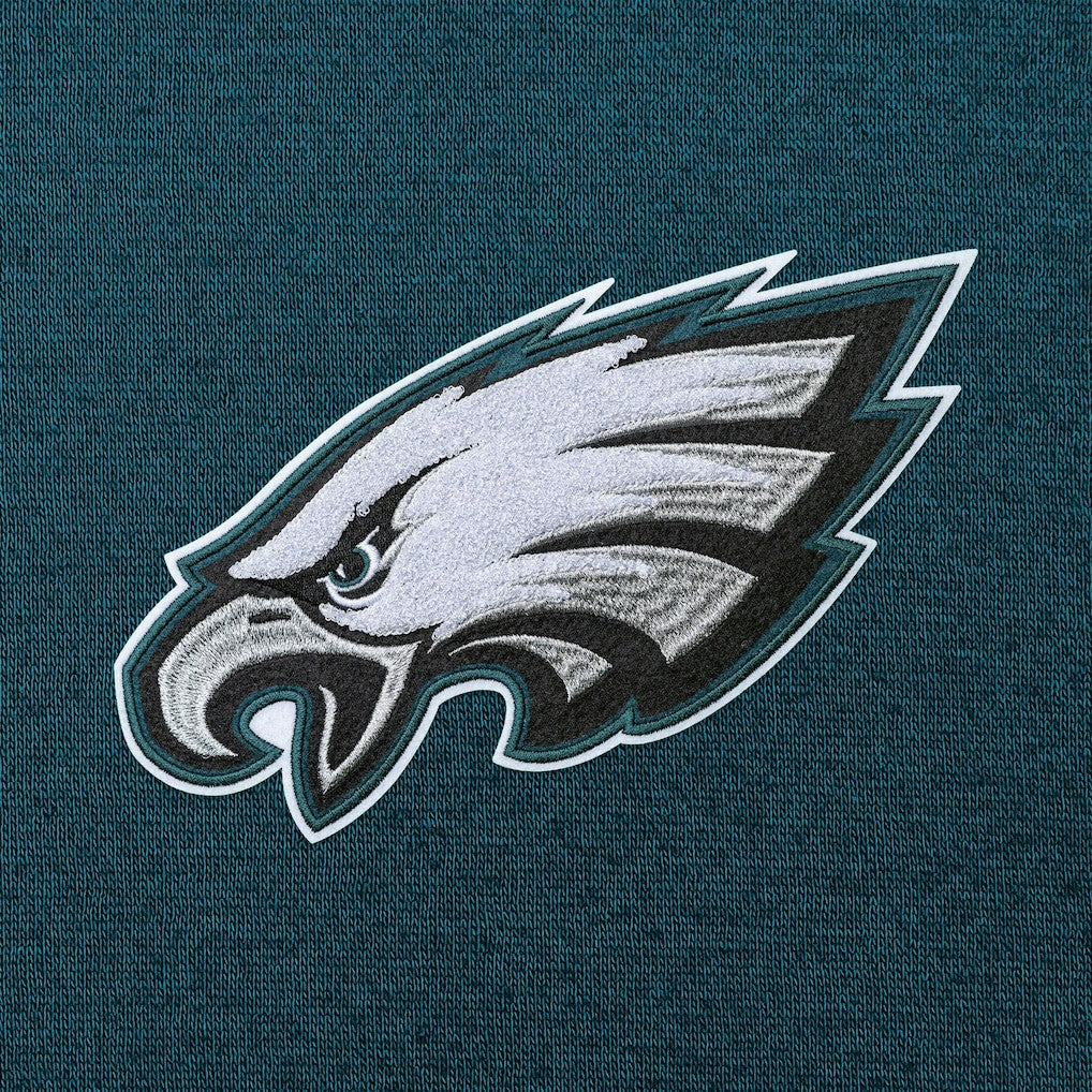 Philadelphia Eagles Antigua Victory Chenille Pullover Hoodie - Midnight Green Hoodies