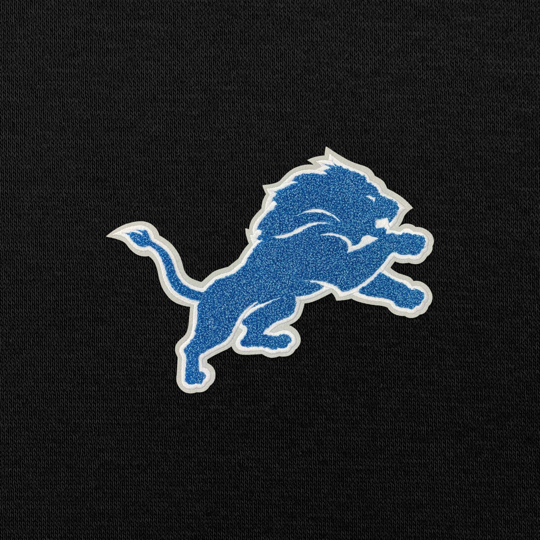 Detroit Lions Antigua Victory Chenille Pullover Hoodie - Black Hoodies