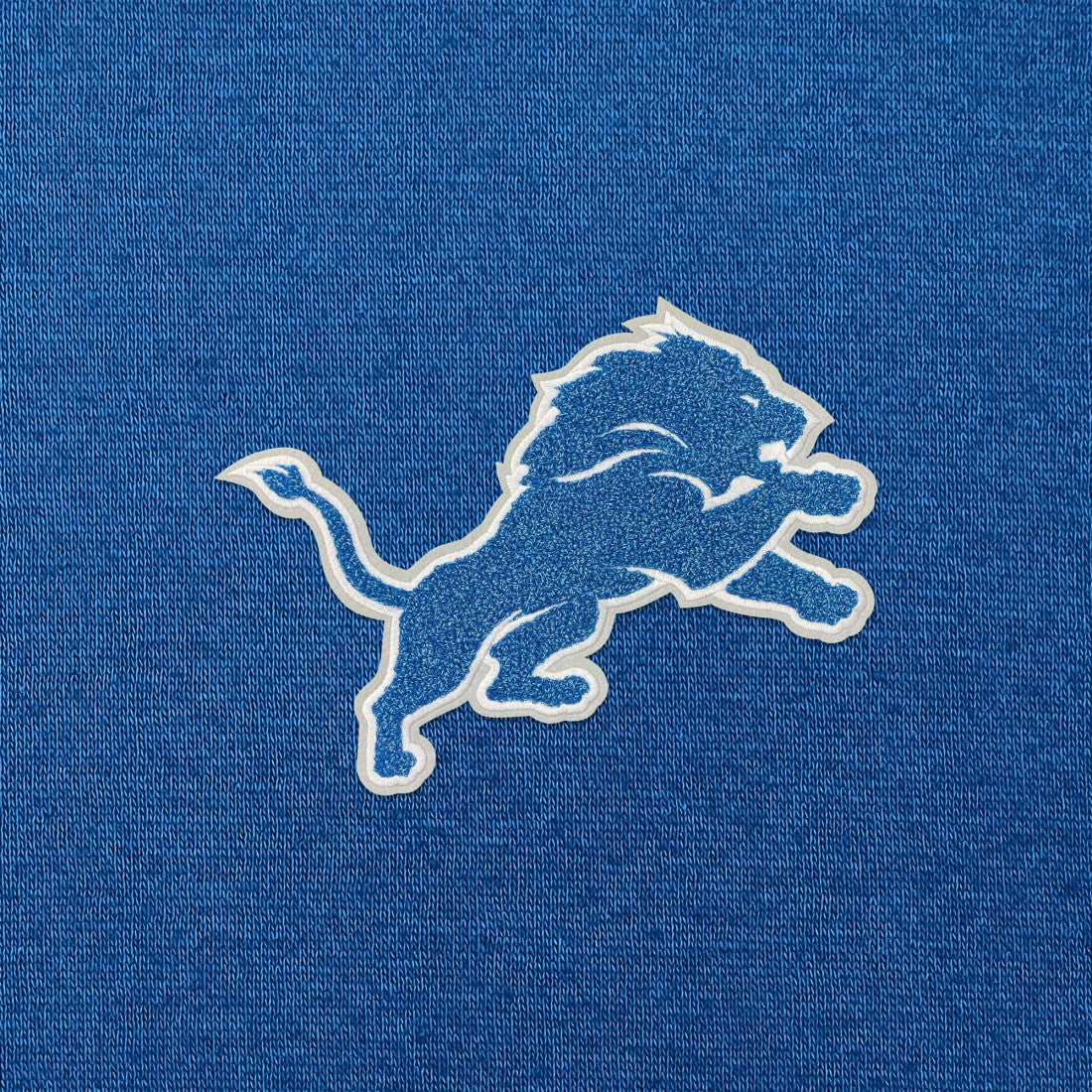 Detroit Lions Antigua Victory Chenille Pullover Hoodie - Blue Hoodies