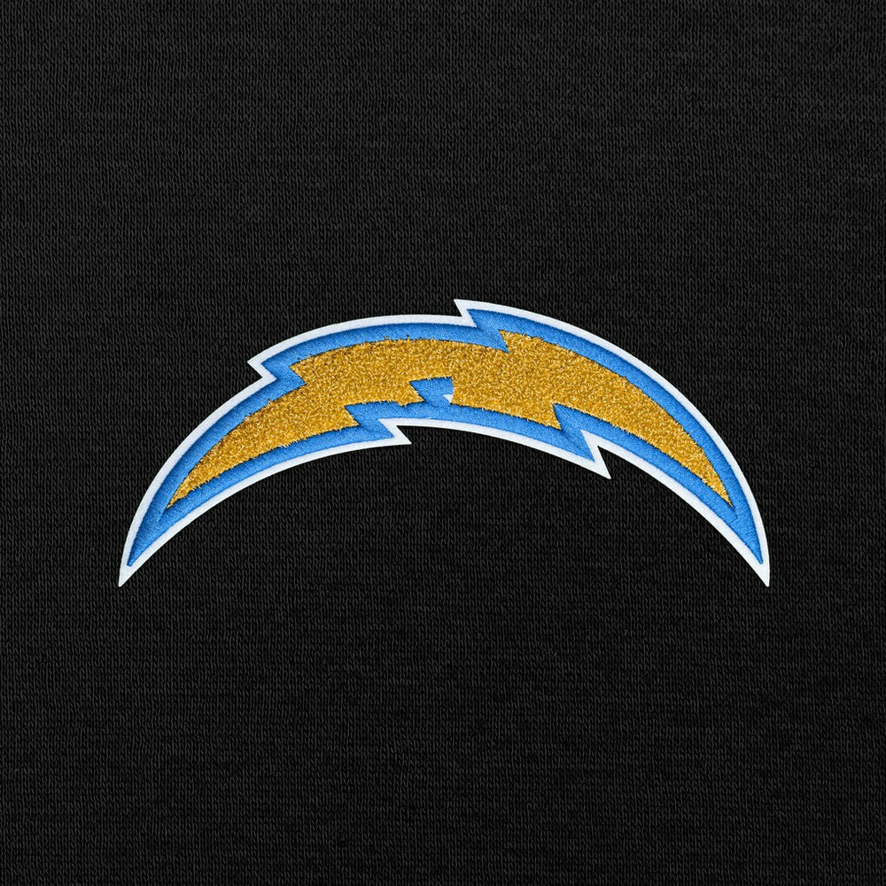 Los Angeles Chargers Antigua Victory Chenille Pullover Hoodie - Black Hoodies