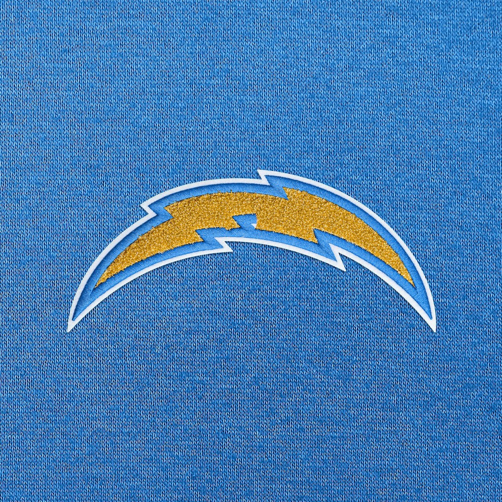 Los Angeles Chargers Antigua Victory Chenille Pullover Hoodie - Powder Blue Hoodies