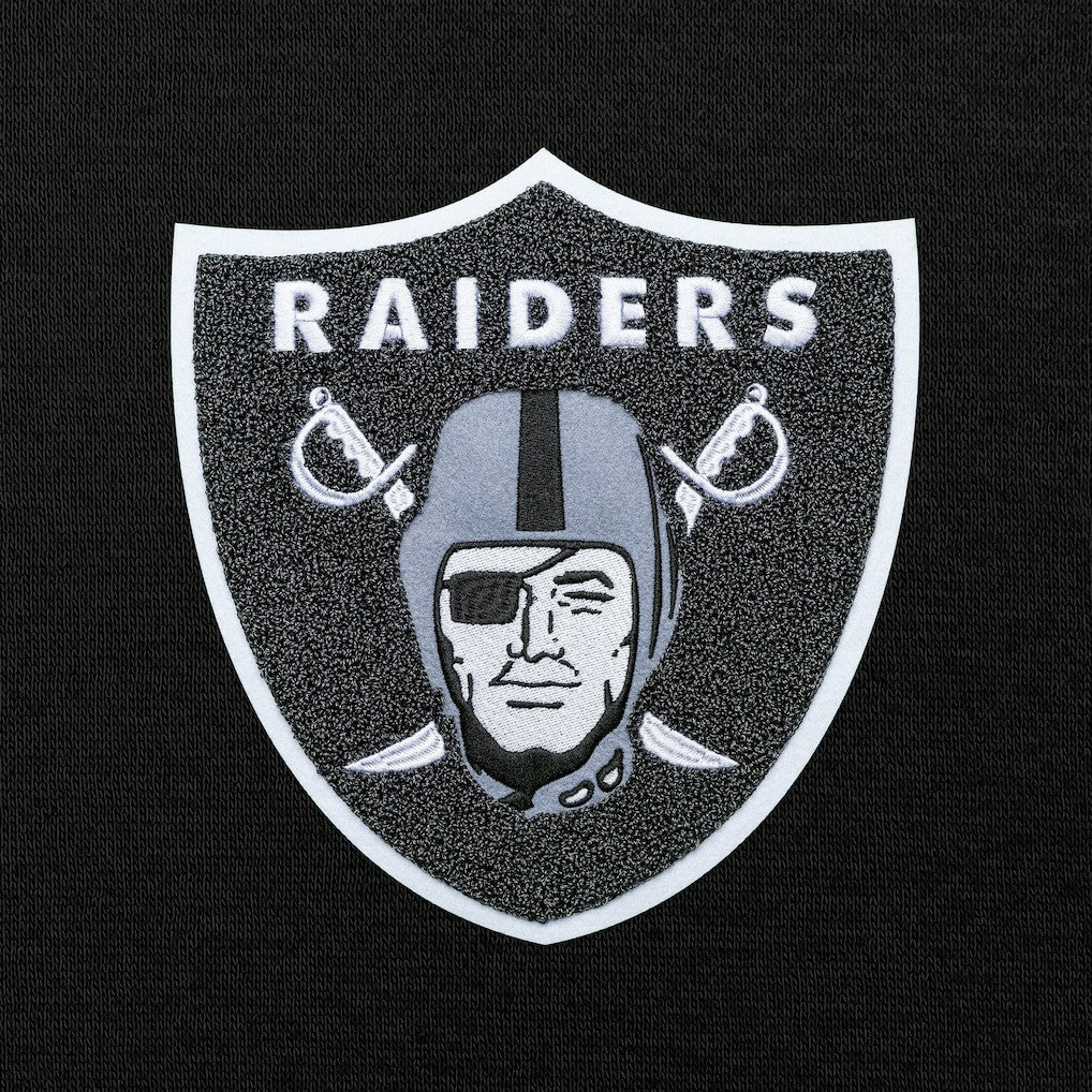 Las Vegas Raiders Antigua Victory Chenille Pullover Hoodie - Black Hoodies