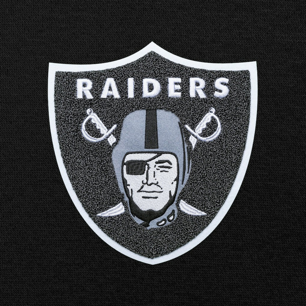 Las Vegas Raiders Antigua Victory Chenille Pullover Hoodie - Black Hoodies