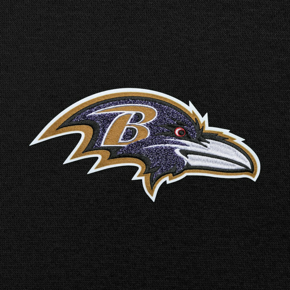 Baltimore Ravens Antigua Victory Chenille Pullover Hoodie - Black Hoodies