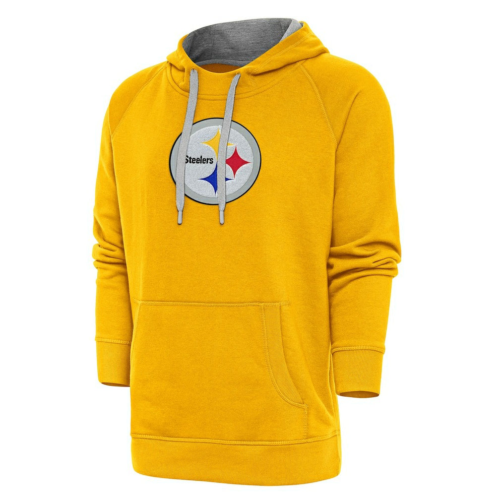 Pittsburgh Steelers Antigua Victory Chenille Pullover Hoodie - Gold Hoodies