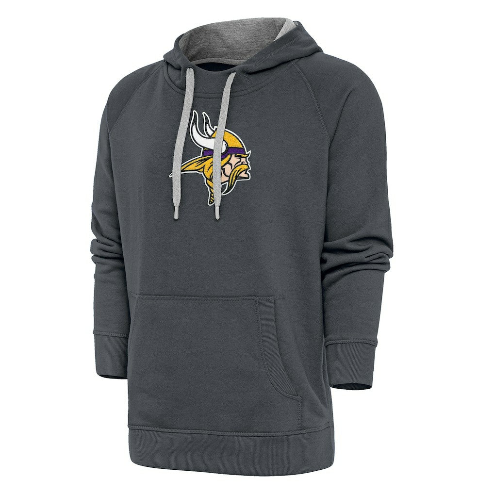 Minnesota Vikings Antigua Victory Chenille Pullover Hoodie - Charcoal Hoodies