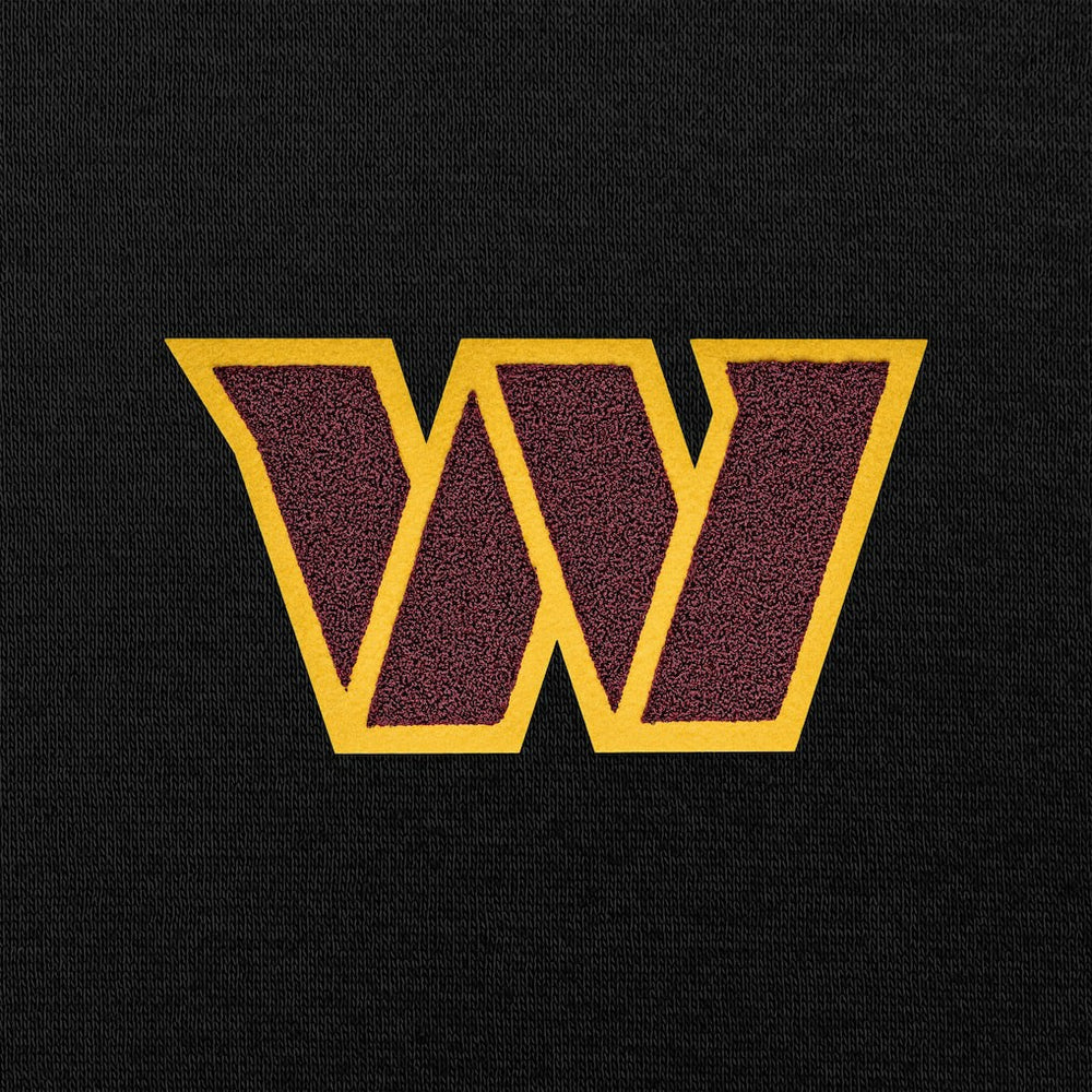 Washington Commanders Antigua Victory Chenille Pullover Hoodie - Black Hoodies