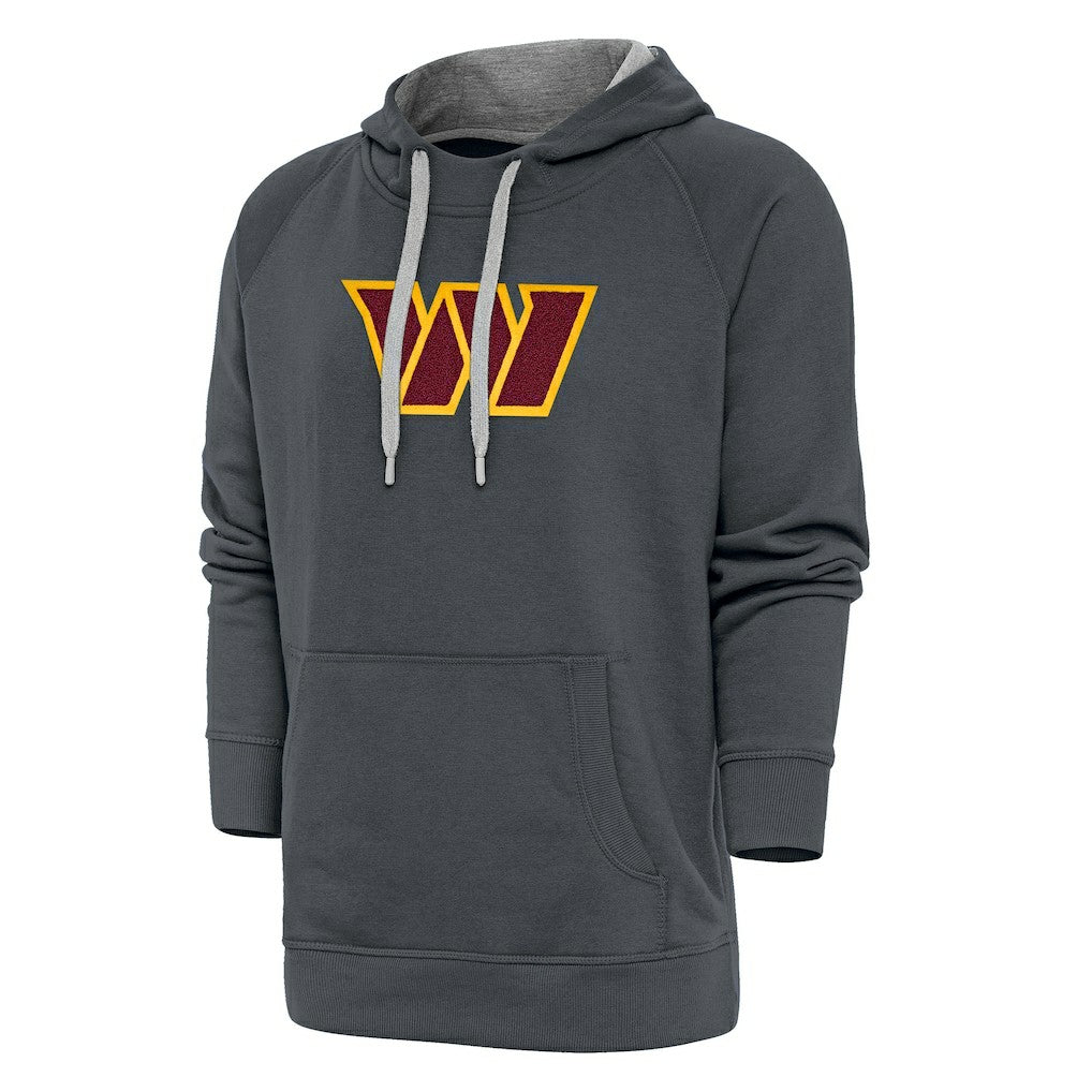 Washington Commanders Antigua Victory Chenille Pullover Hoodie - Charcoal Hoodies