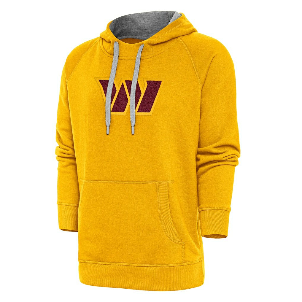 Washington Commanders Antigua Victory Chenille Pullover Hoodie - Gold Hoodies