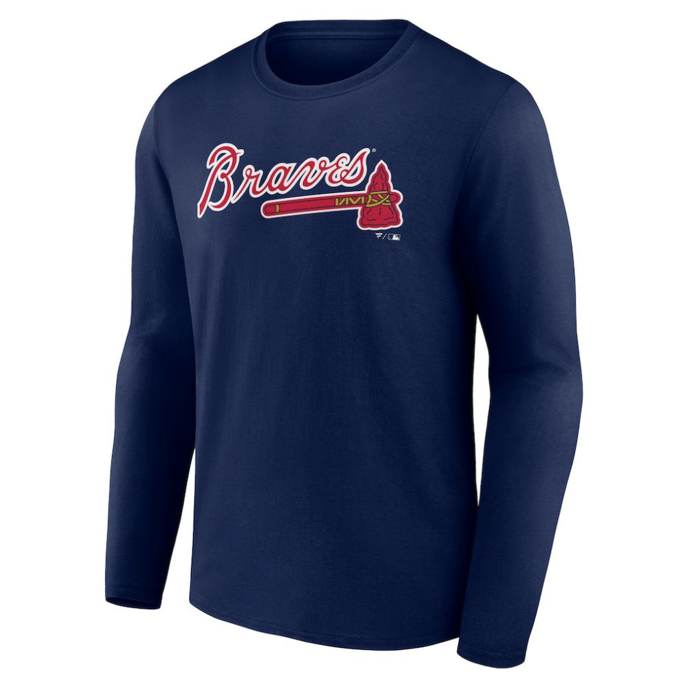 Atlanta Braves Wordmark Long Sleeve T-Shirt - Navy T-shirts