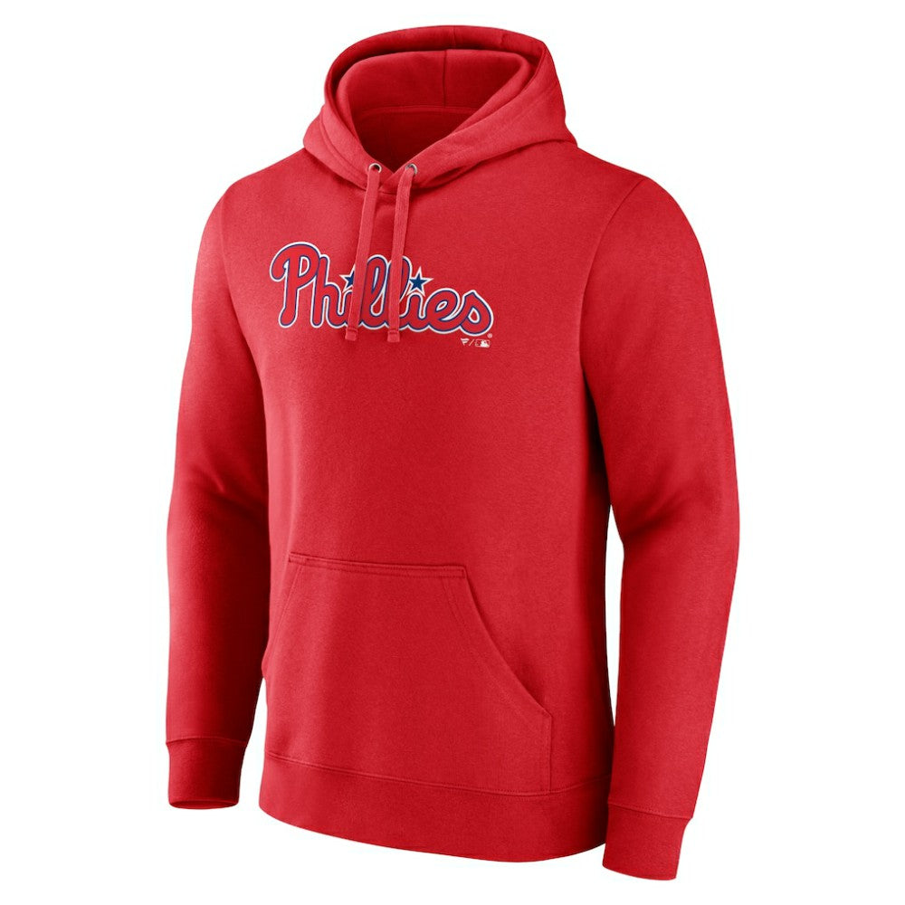 Philadelphia Phillies Official Wordmark Pullover Hoodie - Red Hoodies