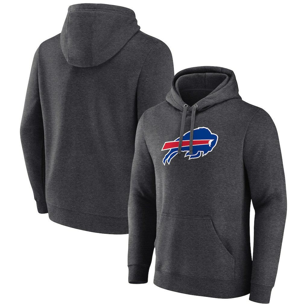Buffalo Bills Primary Team Logo Fitted Pullover Hoodie - Charcoal Hoodies