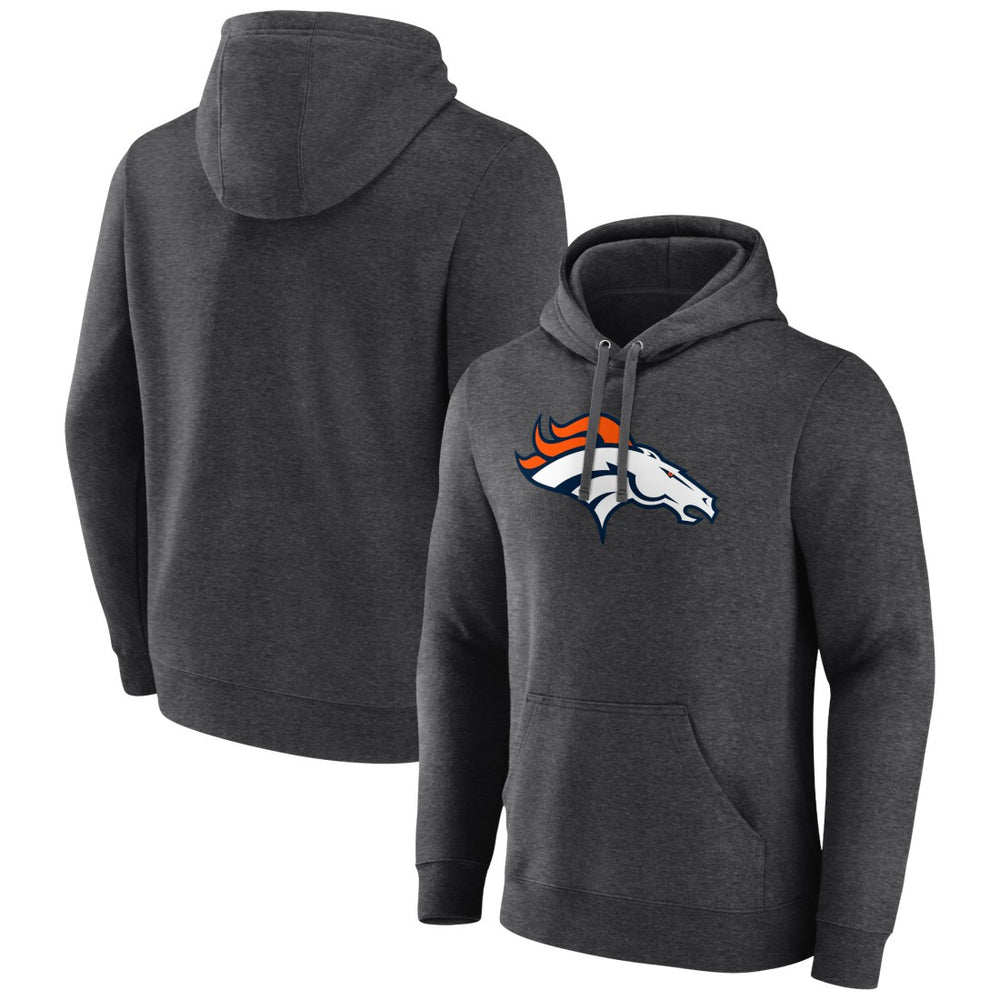 Denver Broncos Primary Team Logo Fitted Pullover Hoodie - Charcoal Hoodies