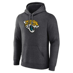 Jacksonville Jaguars Primary Team Logo Fitted Pullover Hoodie - Charcoal Hoodies