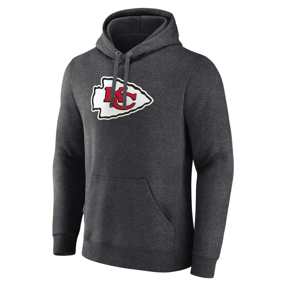 Kansas City Chiefs Primary Team Logo Fitted Pullover Hoodie - Charcoal Hoodies