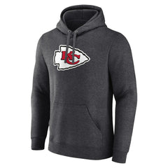Kansas City Chiefs Primary Team Logo Fitted Pullover Hoodie - Charcoal Hoodies