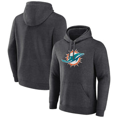 Miami Dolphins Primary Team Logo Fitted Pullover Hoodie - Charcoal Hoodies