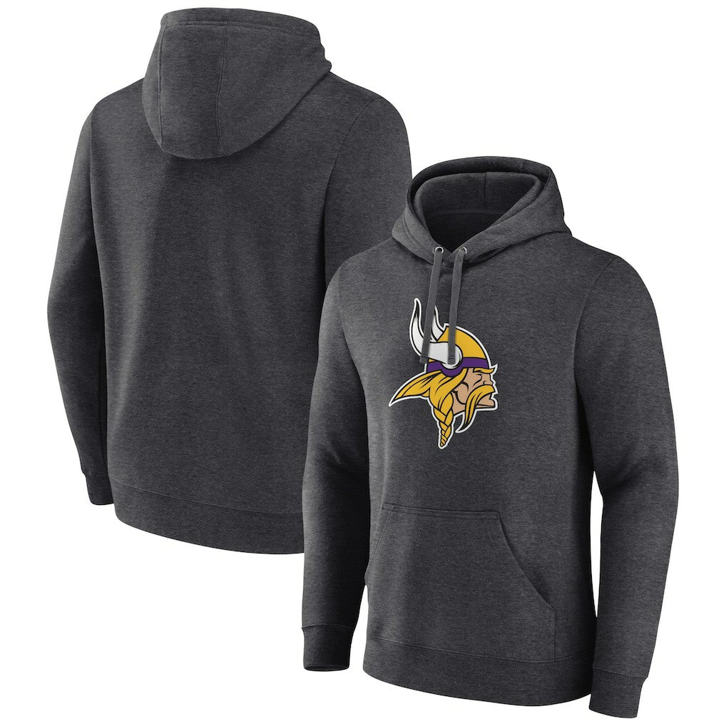 Minnesota Vikings Primary Team Logo Fitted Pullover Hoodie - Charcoal Hoodies