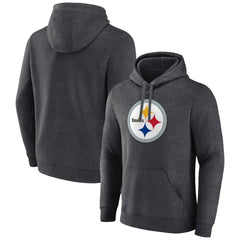 Pittsburgh Steelers Primary Team Logo Fitted Pullover Hoodie - Charcoal Hoodies