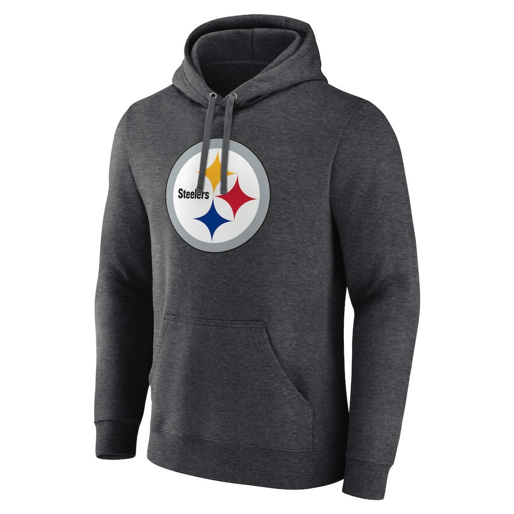 Pittsburgh Steelers Primary Team Logo Fitted Pullover Hoodie - Charcoal Hoodies