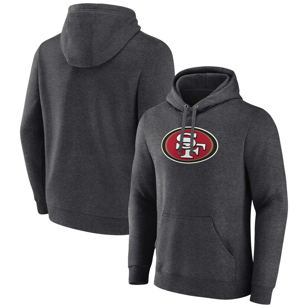 San Francisco 49ers Primary Team Logo Fitted Pullover Hoodie - Charcoal Hoodies