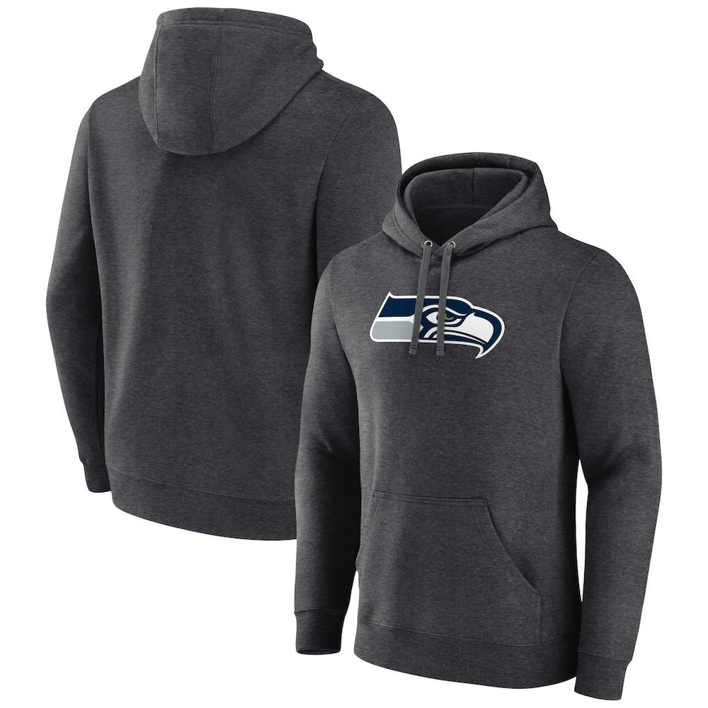 Seattle Seahawks Primary Team Logo Fitted Pullover Hoodie - Charcoal Hoodies
