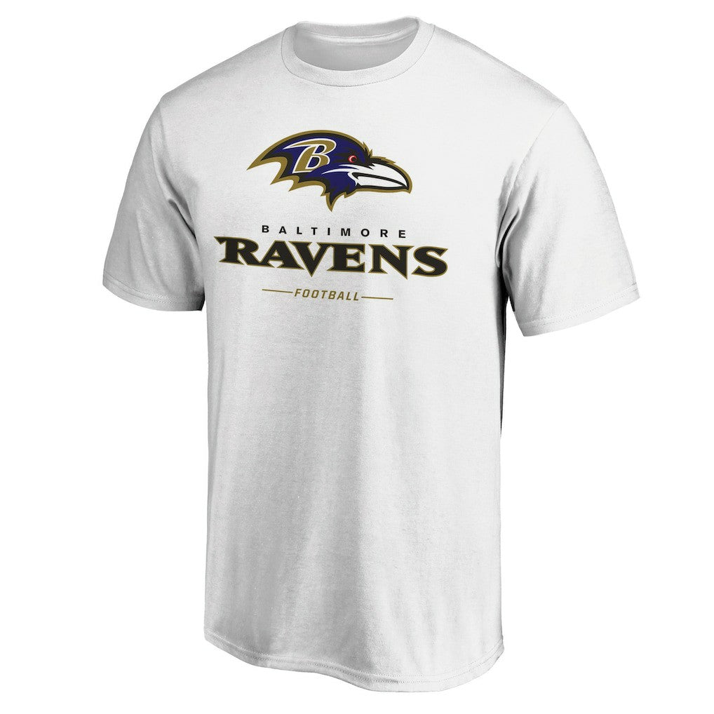 Baltimore Ravens Logo Team Lockup T-Shirt - White T-shirts