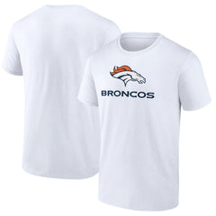 Denver Broncos Logo Team Lockup T-Shirt - White T-shirts