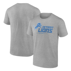 Detroit Lions Logo Team Lockup T-Shirt - Heather Gray T-shirts