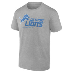 Detroit Lions Logo Team Lockup T-Shirt - Heather Gray T-shirts