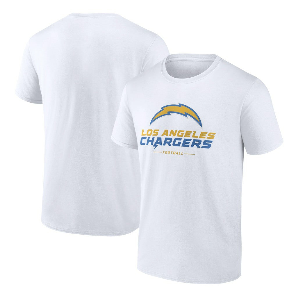 Los Angeles Chargers Logo Team Lockup T-Shirt - White T-shirts