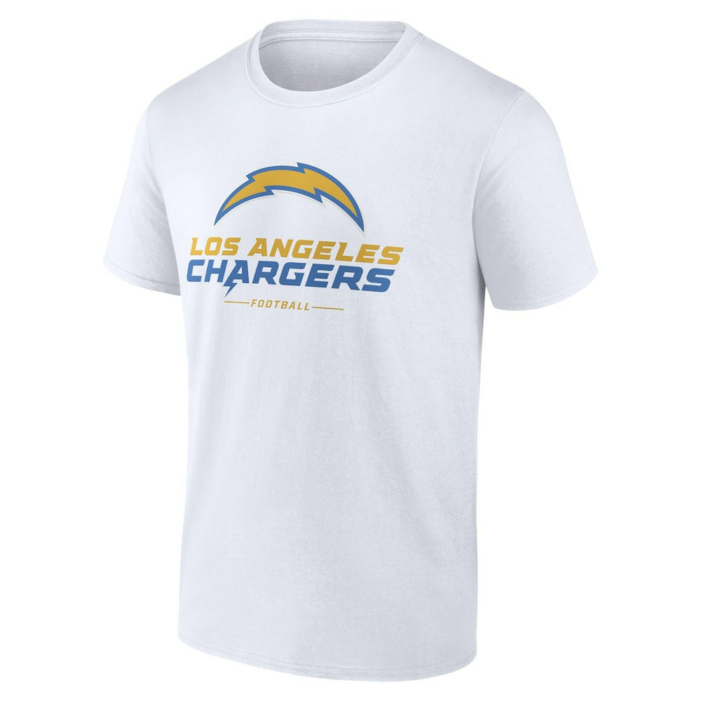 Los Angeles Chargers Logo Team Lockup T-Shirt - White T-shirts