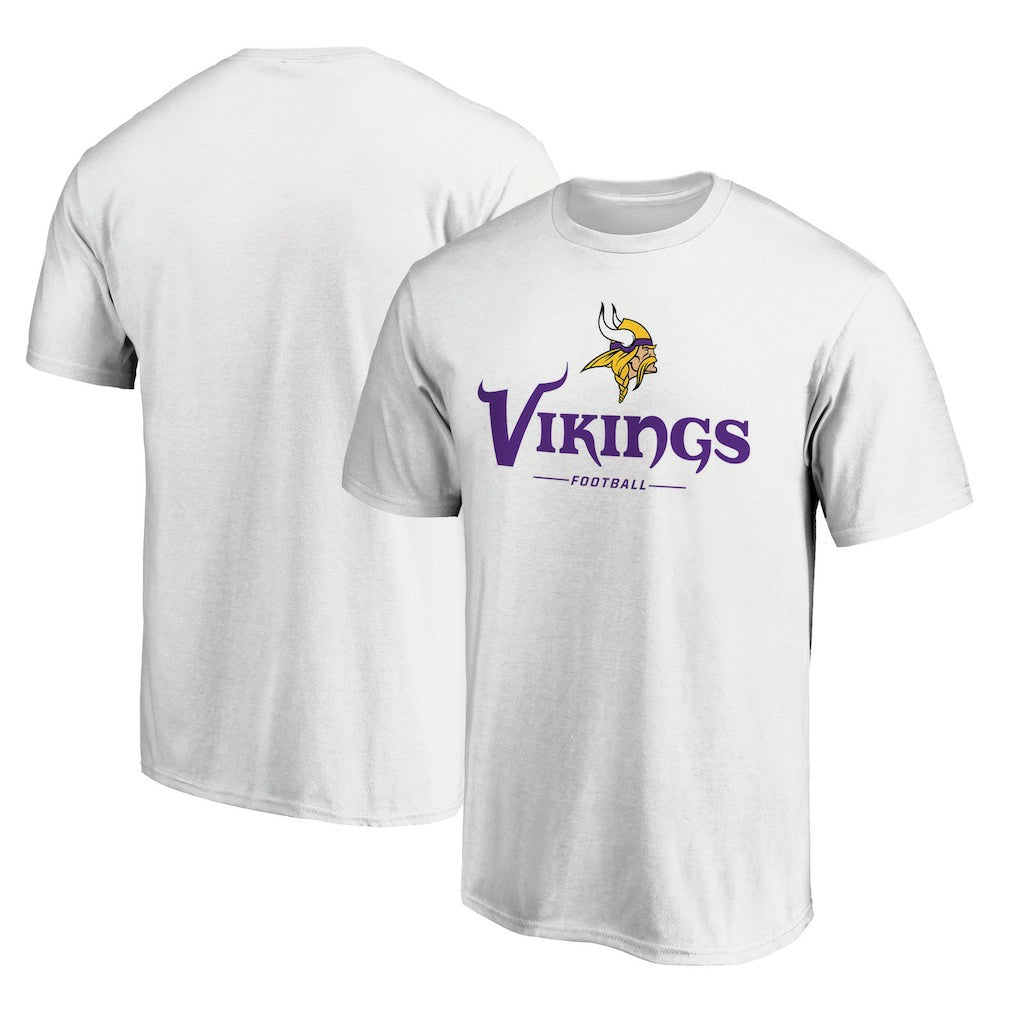 Minnesota Vikings Logo Team Lockup T-Shirt - White T-shirts