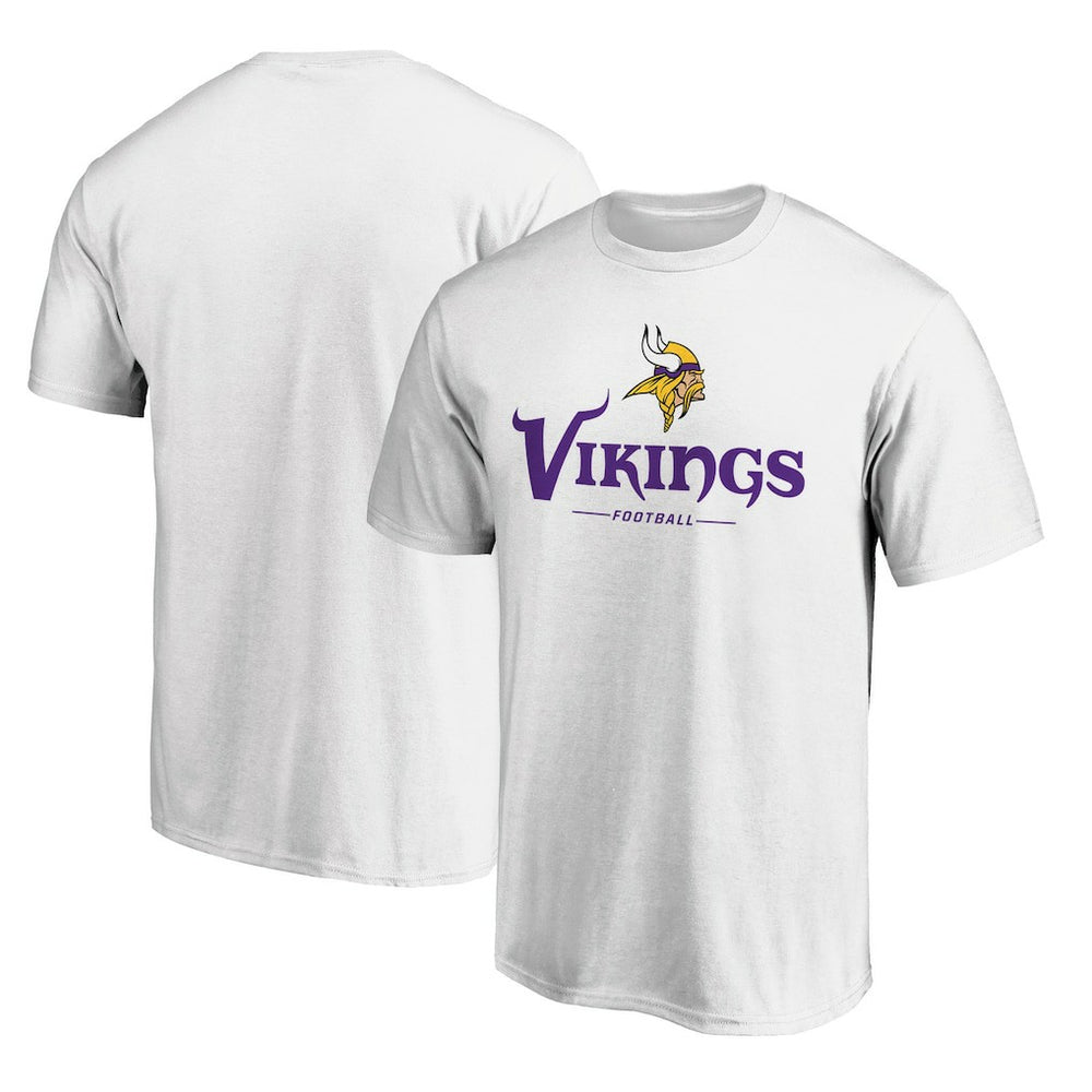 Minnesota Vikings Logo Team Lockup T-Shirt - White T-shirts