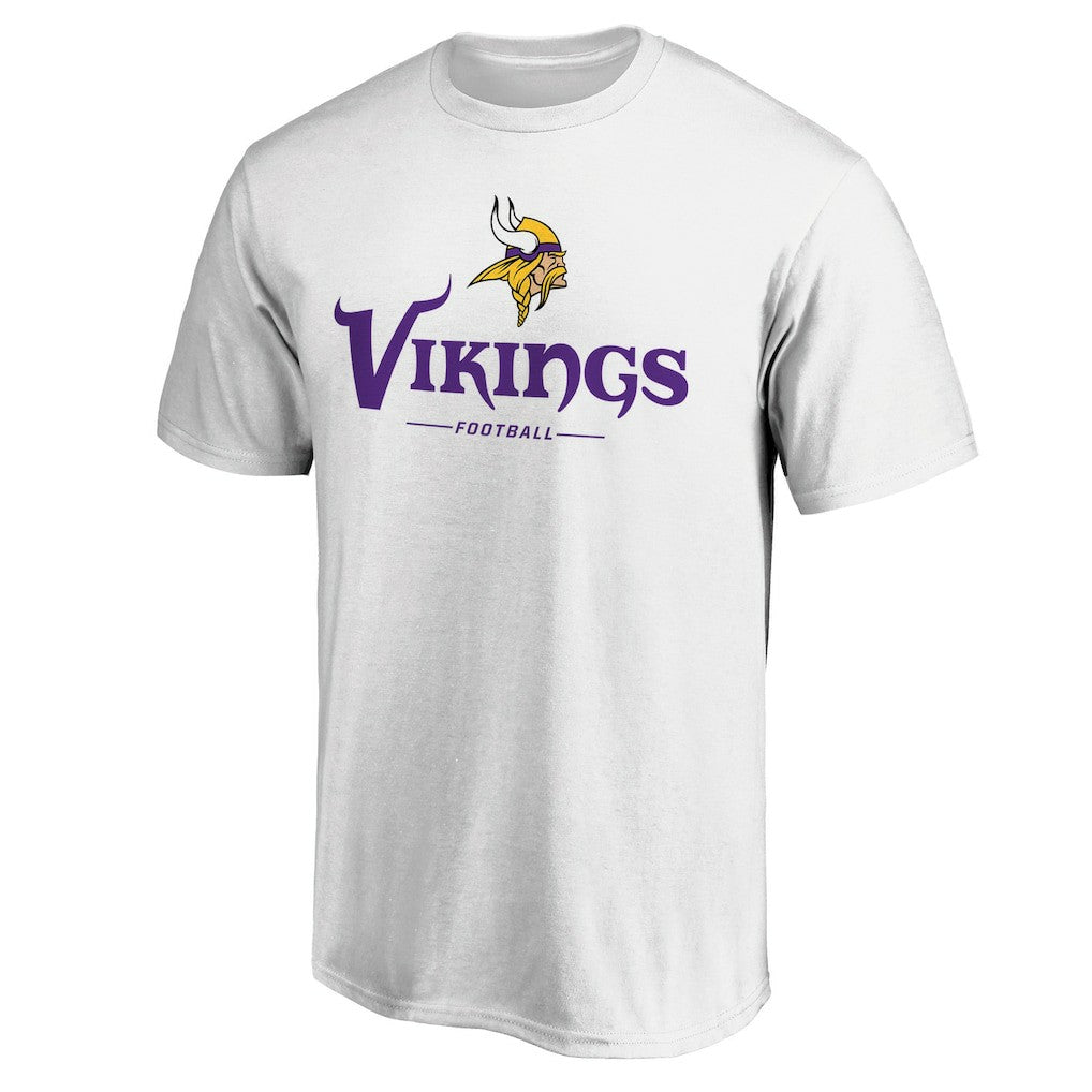 Minnesota Vikings Logo Team Lockup T-Shirt - White T-shirts