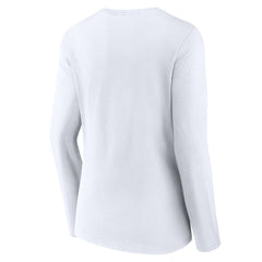 Detroit Lions Women's Logo Team Lockup Long Sleeve V-Neck T-Shirt - White T-shirts