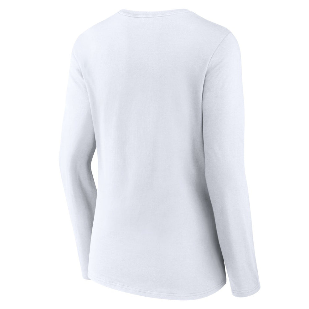 Green Bay Packers Women's Logo Team Lockup Long Sleeve V-Neck T-Shirt - White T-shirts