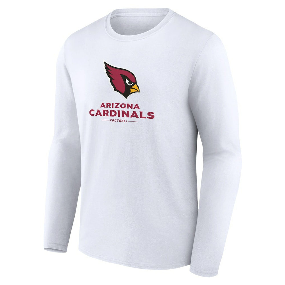 Arizona Cardinals Logo Team Lockup Long Sleeve T-Shirt - White T-shirts