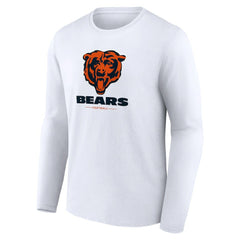 Chicago Bears Logo Team Lockup Long Sleeve T-Shirt - White T-shirts