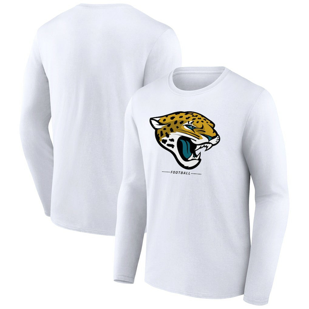 Jacksonville Jaguars Logo Team Lockup Long Sleeve T-Shirt - White T-shirts