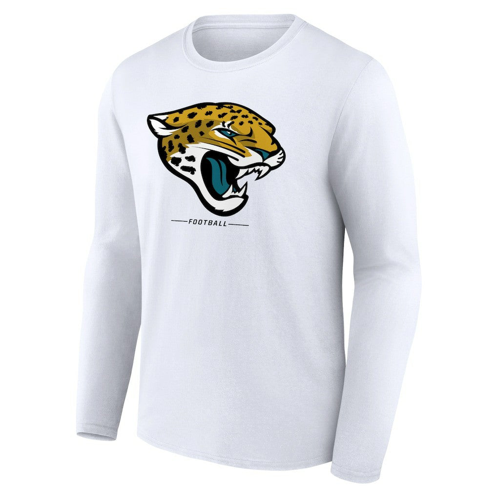 Jacksonville Jaguars Logo Team Lockup Long Sleeve T-Shirt - White T-shirts