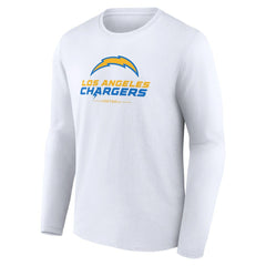 Los Angeles Chargers Logo Team Lockup Long Sleeve T-Shirt - White T-shirts