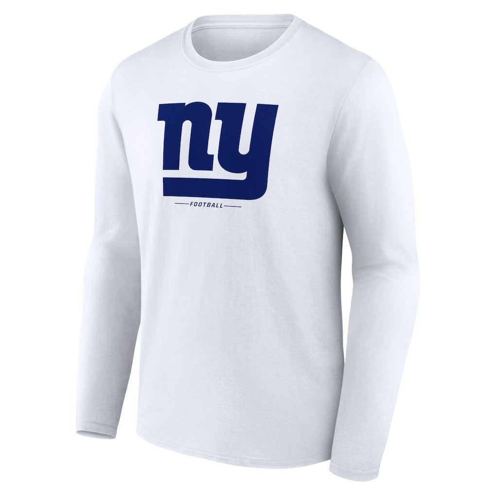 New York Giants Logo Team Lockup Long Sleeve T-Shirt - White T-shirts