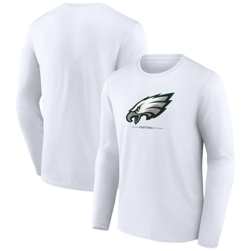 Philadelphia Eagles Logo Team Lockup Long Sleeve T-Shirt - White T-shirts