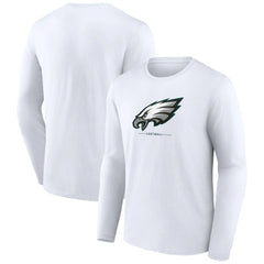 Philadelphia Eagles Logo Team Lockup Long Sleeve T-Shirt - White T-shirts