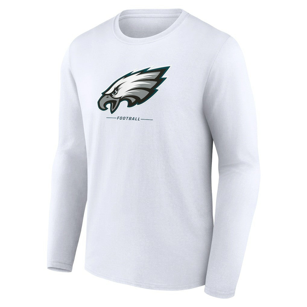 Philadelphia Eagles Logo Team Lockup Long Sleeve T-Shirt - White T-shirts