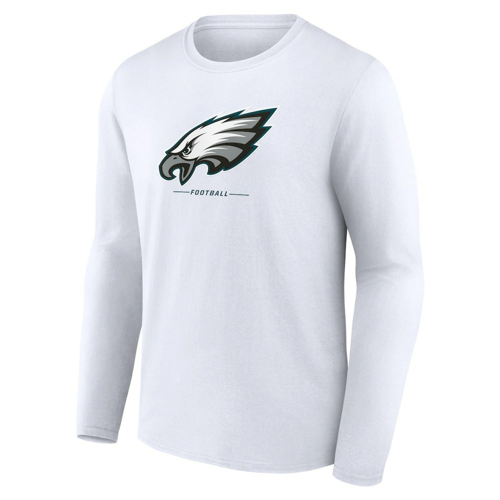 Philadelphia Eagles Logo Team Lockup Long Sleeve T-Shirt - White T-shirts