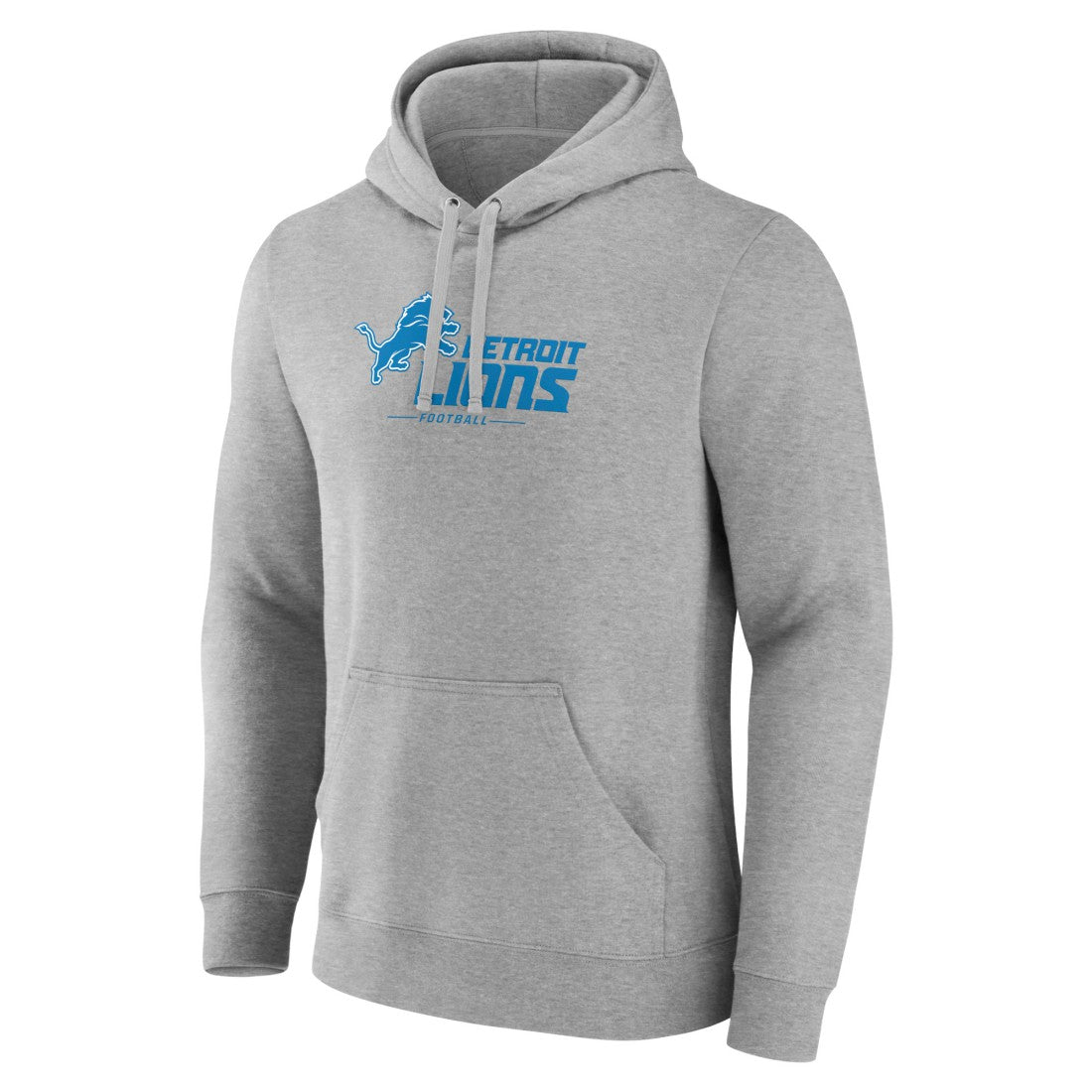 Detroit Lions Primary Logo Team Lockup Fitted Pullover Hoodie - Gray Hoodies