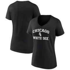Chicago White Sox Women's Heart and Soul V-Neck T-Shirt - Black T-shirts